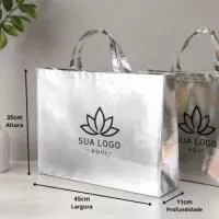 Sacola de TNT metalizado Personalizada Sacola de TNT metalizado Personalizada